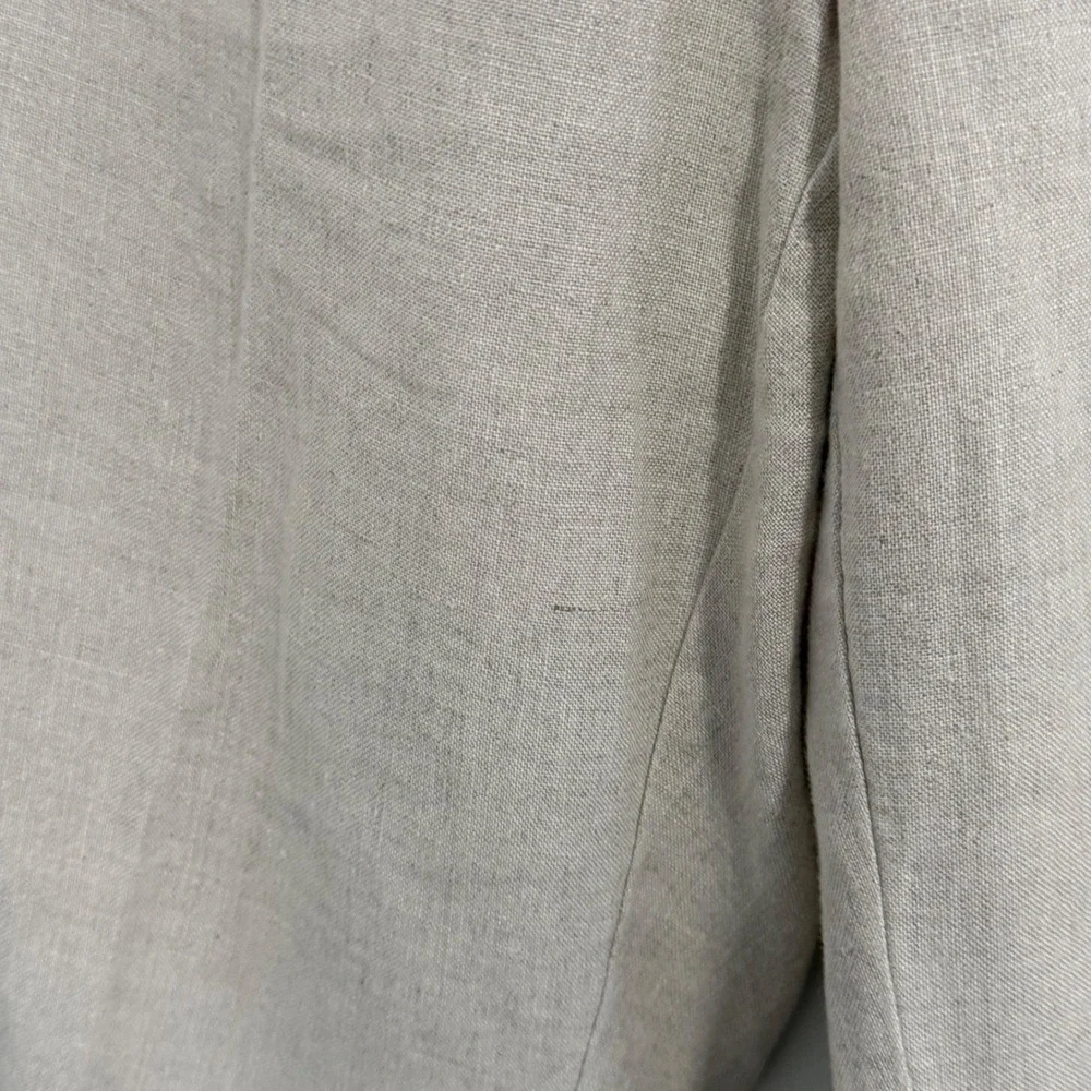 LL Bean‎ 100% Linen Pants Womens 12 Beige Classic Fit Straight Crop Quiet Luxury